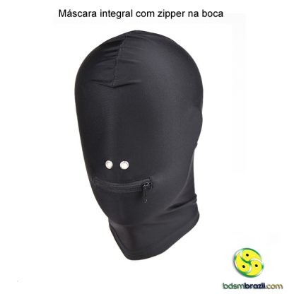 Máscara integral com zipper na boca