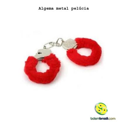 Algema de metal com pelúcia