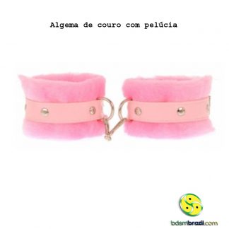 Algema de couro com pelúcia