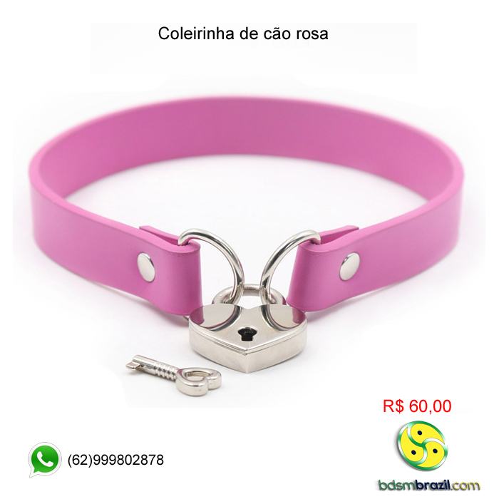 Coleirinha de cão rosa