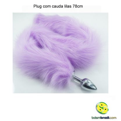 Plug com cauda lilas 78cm