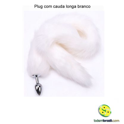 Plug com cauda longa branco