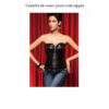 Corselet de couro preto com zipper