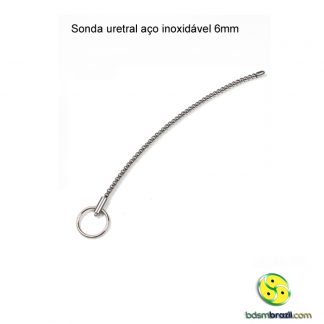 Sonda uretral aço inoxidável 6mm