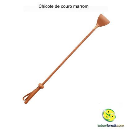 Chicote de couro marrom