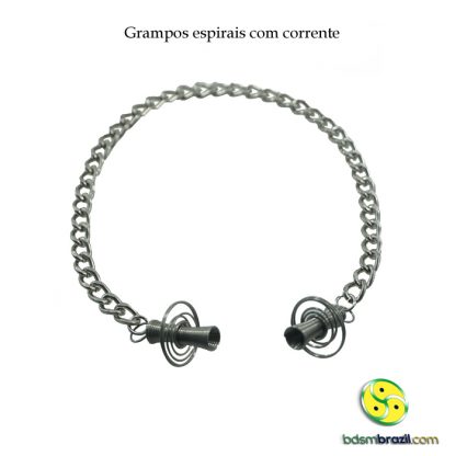 Grampos espirais com corrente