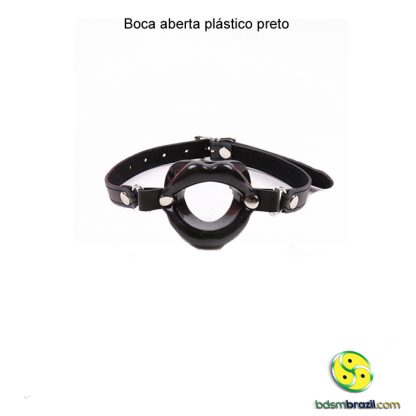 Boca aberta plástico preto