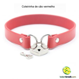 Coleirinha de cão vermelho