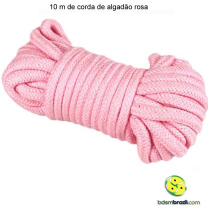 10m de corda de algadão rosa