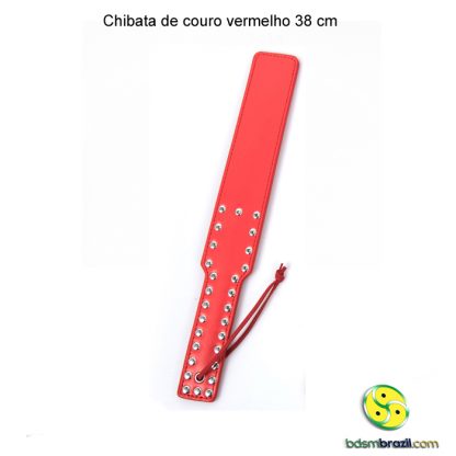 Chibata de couro vermelho 38 cm