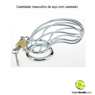 Castidade masculino de aço com cadeado