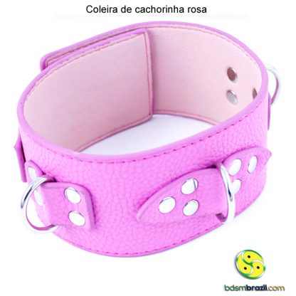 Coleira de cachorinha rosa