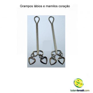 Grampos lábios e mamilos coração