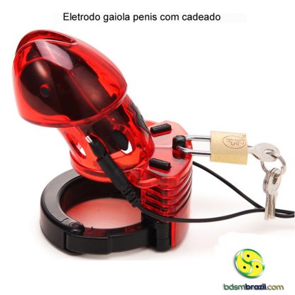 Eletrodo gaiola penis com cadeado