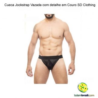 Cueca Jockstrap Vazada com detalhe em Couro SD Clothing