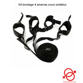 Kit bondage 4 amarras couro sintético