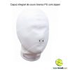 Capuz integral de couro branco PU com zipper