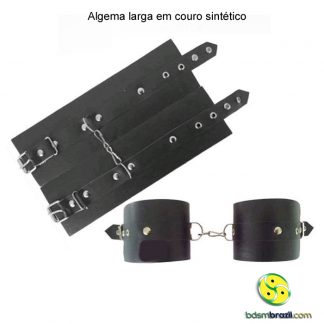 Algema larga em couro sintético