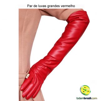 Par de luvas grandes vermelho