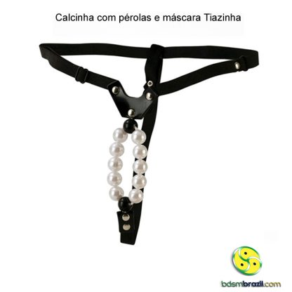 Calcinha com pérolas e máscara Tiazinha