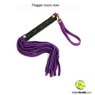 Flogger couro roxo