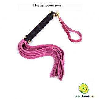 Flogger couro rosa