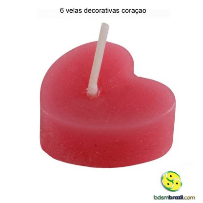 6 velas decorativa coraçao