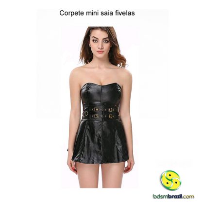 Corpete mini saia fivelas