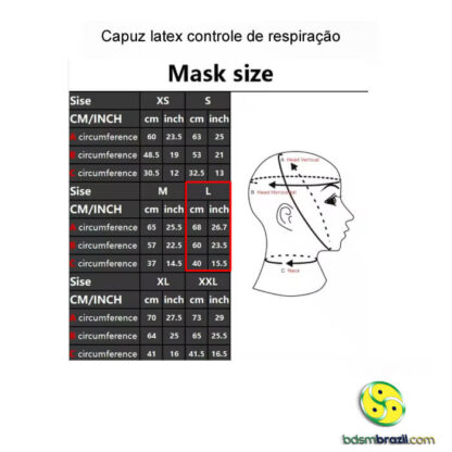 Capuz de latex com tapa olhos e boca removíveis - Image 2