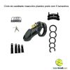 Cinto de castidade masculino plastico preto com 5 tamanhos
