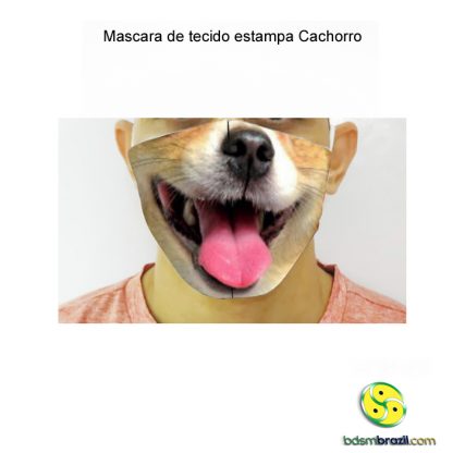 Mascara de tecido estampa Cachorro