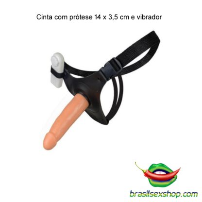 Cinta com prótese 14 x 3,5 cm e vibrador