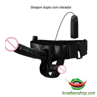 Strapon duplo com vibrador