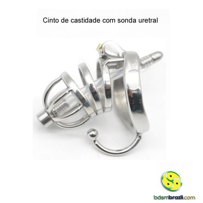 Cinto de castidade com sonda uretral