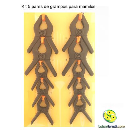 Kit 5 pares de grampos para mamilos