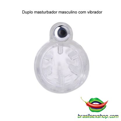 Duplo masturbador masculino com vibrador