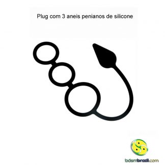 Plug com 3 aneis penianos de silicone