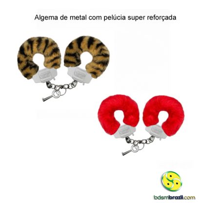 Algema de metal com pelúcia super reforçada