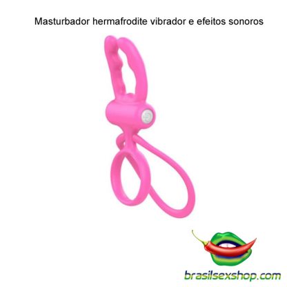 Anel peniano vibrador com argola e ring