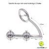 Gancho de aço com anel cockring e 2 bolas - Imagem 3