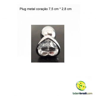 Plug metal coração 7.5 cm x 2.8 cm