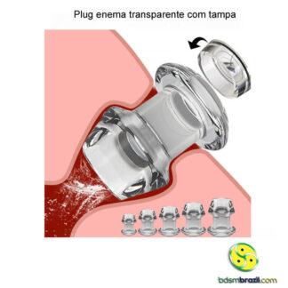 Plug enema transparente com tampa