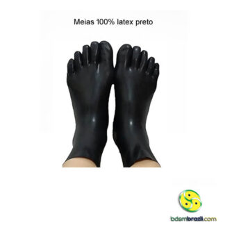 Meias 100% latex preto