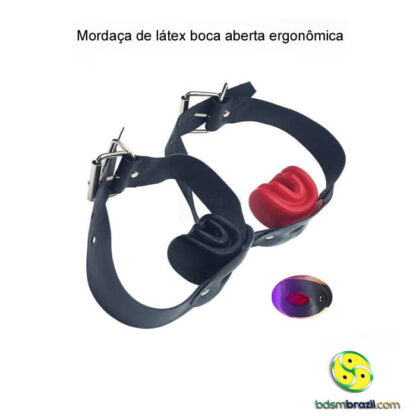 Mordaça de látex boca aberta ergonômica