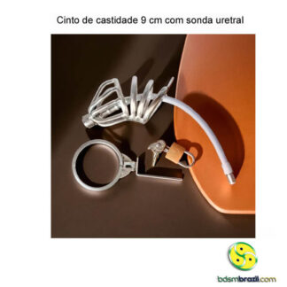 Cinto de castidade 9 cm com sonda uretral