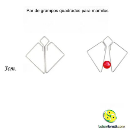 Par de grampos quadrados para mamilos