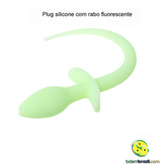 Plug silicone com rabo fluorescente