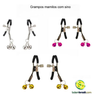 Grampos para mamilos com guizos com presilhas ajustáveis